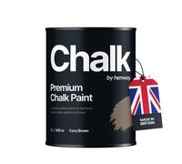 Hemway Chalk Paint Flat Matt Coco Brown 1L Shabby Chic, Smooth Chalky Finish, Interior Furniture, Walls, Wood, Quick Dry