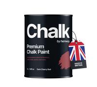 Hemway Chalk Paint Flat Matt Dark Cherry Red 1L Shabby Chic, Smooth Chalky Finish, Interior Furniture, Walls, Wood, Quick Dry