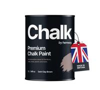 Hemway Chalk Paint Flat Matt Dark Clay Brown 1L Shabby Chic, Smooth Chalky Finish, Interior Furniture, Walls, Wood, Quick Dry
