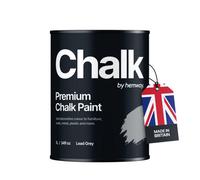Hemway Chalk Paint Flat Matt Lead Grey 1L Shabby Chic, Smooth Chalky Finish, Interior Furniture, Walls, Wood, Quick Dry