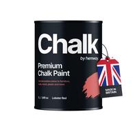 Hemway Chalk Paint Flat Matt Lobster Red 1L Shabby Chic, Smooth Chalky Finish, Interior Furniture, Walls, Wood, Quick Dry