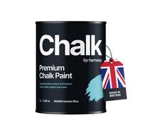 Hemway Chalk Paint Flat Matt Mediterranean Blue 1L Shabby Chic, Smooth Chalky Finish, Interior Furniture, Walls, Wood, Quick Dry