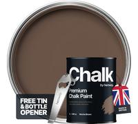 Hemway Chalk Paint Flat Matt Mocha Brown 1L Shabby Chic, Smooth Chalky Finish, Interior Furniture, Walls, Wood, Quick Dry