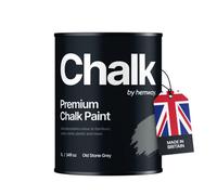 Hemway Chalk Paint Flat Matt Old Stone Grey 1L Shabby Chic, Smooth Chalky Finish, Interior Furniture, Walls, Wood, Quick Dry