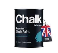 Hemway Chalk Paint Flat Matt Persian Turquoise 1L Shabby Chic, Smooth Chalky Finish, Interior Furniture, Walls, Wood, Quick Dry