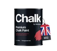 Hemway Chalk Paint Flat Matt Pomegranate Red 1L Shabby Chic, Smooth Chalky Finish, Interior Furniture, Walls, Wood, Quick Dry