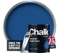 Hemway Chalk Paint Flat Matt Royal Blue 1L Shabby Chic, Smooth Chalky Finish, Interior Furniture, Walls, Wood, Quick Dry