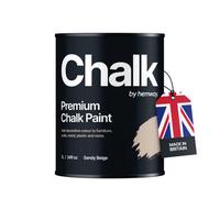 Hemway Chalk Paint Flat Matt Sandy Beige 1L Shabby Chic, Smooth Chalky Finish, Interior Furniture, Walls, Wood, Quick Dry