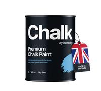 Hemway Chalk Paint Flat Matt Sky Blue 1L Shabby Chic, Smooth Chalky Finish, Interior Furniture, Walls, Wood, Quick Dry