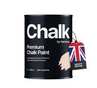 Hemway Chalk Paint Flat Matt Soft Coral Pink 1L Shabby Chic, Smooth Chalky Finish, Interior Furniture, Walls, Wood, Quick Dry