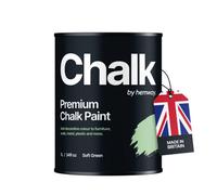 Hemway Chalk Paint Flat Matt Soft Green 1L Shabby Chic, Smooth Chalky Finish, Interior Furniture, Walls, Wood, Quick Dry
