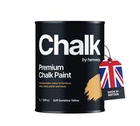 Hemway Chalk Paint Flat Matt Soft Sunshine Yellow 1L Shabby Chic, Smooth Chalky Finish, Interior Furniture, Walls, Wood, Quick Dry