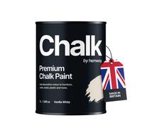 Hemway Chalk Paint Flat Matt Vanilla White 1L Shabby Chic, Smooth Chalky Finish, Interior Furniture, Walls, Wood, Quick Dry