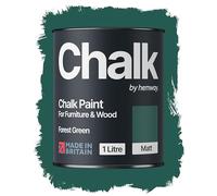 Hemway Chalk Paint Forest Green 1L, Matt Finish Shabby Chic