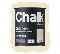 Hemway Chalk Paint Lemon Sorbet Yellow 1L, Matt Finish Shabby Chic