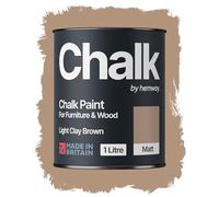 Hemway Chalk Paint Light Clay Brown 1L, Matt Finish Shabby Chic