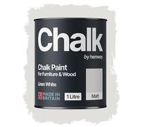Hemway Chalk Paint Linen White 1L, Matt Finish Shabby Chic