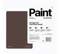 Hemway Chalk Paint Matt A5 Sample, Dark Chocolate Brown, Peel & Stick Swatch For Interior Walls Wood