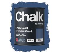 Hemway Chalk Paint Night Sky Blue 1L, Matt Finish Shabby Chic