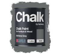 Hemway Chalk Paint Old Stone Grey 1L, Matt Finish Shabby Chic