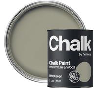 Hemway Chalk Paint Olive Green 1L, Matt Finish Shabby Chic | Furniture Paint, Chalk Furniture & Walls, Quick Dry & 1 Coat