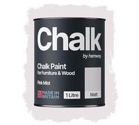 Hemway Chalk Paint Pink Mist 1L, Matt Finish Shabby Chic