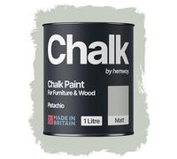 Hemway Chalk Paint Pistachio Green 1L, Matt Finish Shabby Chic