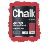 Hemway Chalk Paint Pomegranate Red 1L, Matt Finish Shabby Chic