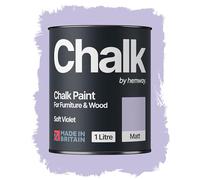 Hemway Chalk Paint Soft Violet Purple 1L, Matt Finish Shabby Chic