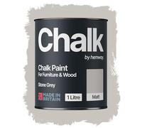 Hemway Chalk Paint Stone Grey 1L, Matt Finish Shabby Chic