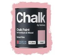 Hemway Chalk Paint Sunset Pink 1L, Matt Finish Shabby Chic