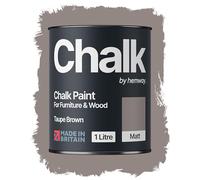 Hemway Chalk Paint Taupe Brown 1L, Matt Finish Shabby Chic
