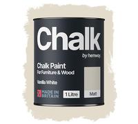 Hemway Chalk Paint Vanilla White 1L, Matt Finish Shabby Chic