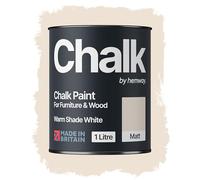 Hemway Chalk Paint Warm Shade White 1L, Matt Finish Shabby Chic