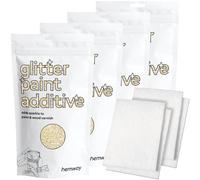 Hemway Champagne Gold Glitter Paint Additive 400g with 4X Buffing Pads for Adding Sparkle to Paints & Varnish | Paint Walls Sparkly Add to Emulsion, Acrylic or Lacquer Indoor