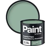 Exterior Matt Acrylic Paint 2.5L Tin Durable Emulsion Outdoor British-Made Wood, Masonry, Shed, Fence Hemway Chartwell Green 2.5L