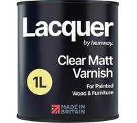 Hemway Clear Lacquer - Matt 1 Litre Uv Multi-Surface Sealant, Interior & Exterior, Protection, Top Coat, Water-Based, Fast Drying