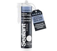 Hemway Construction Bright White Sealant & Adhesive 300ml - 1 Pack | All-In-One Hybrid Polymer, Superior to Silicone Sealant, Waterproof, Odourless, Anti-Mould, Paintable, for Indoor & Outdoor