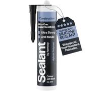Hemway Construction Jet Black Sealant & Adhesive 300ml - 1 Pack | All-In-One Hybrid Polymer, Superior to Silicone Sealant, Waterproof, Odourless, Anti-Mould, Paintable, for Indoor & Outdoor