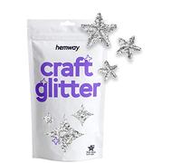 Hemway Craft Glitter 3D Star Shape, 50g, Silver | Shaped Glitter for Crafts, Resin, Cosmetic, Nail, Face, Body, Festival, Tumblers, Art, Crafting