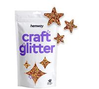 Hemway Craft Glitter - 3D Star Shaped 50g Gold Holographic | Metallic Sequin for Resin & Epoxy Crafts | Supplies for Tumblers, Cards, Jewellery, Candle, Hair, Face, Body & Nail Art