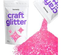 Hemway Craft Glitter - Baby Pink Iridescent | 100g Extra Chunky Metallic Sequin Flakes for Resin & Epoxy Crafts | Supplies for Tumblers, Cards, Jewellery, Candle, Hair, Face, Body & Nail Art