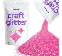 Hemway Craft Glitter Baby Pink Iridescent 100g Fine Glitter | for Crafts, Resin, Cosmetic, Nail, Face, Body, Festival, Tumblers, Art, Candle, Crafting