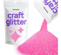 Hemway Craft Glitter Baby Pink Iridescent 100g Microfine Glitter for Crafts, Resin, Cosmetic, Nail, Face, Body, Festival, Tumblers, Art, Candle, Crafting