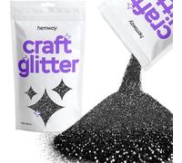 Hemway Craft Glitter Black 100g Microfine Glitter for Crafts, Resin, Cosmetic, Nail, Face, Body, Festival, Tumblers, Art, Candle, Crafting