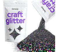 Hemway Craft Glitter Black Holographic 100g Chunky Glitter for Crafts, Resin, Cosmetic, Nail, Face, Body, Festival, Tumblers, Art, Candle, Crafting
