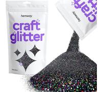 Hemway Craft Glitter Black Holographic 100g Microfine Glitter for Crafts, Resin, Cosmetic, Nail, Face, Body, Festival, Tumblers, Art, Candle, Crafting