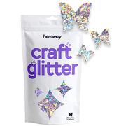 Hemway Craft Glitter Butterfly Shape, 50g, Silver Holographic | Shaped Glitter for Crafts, Resin, Cosmetic, Nail, Face, Body, Festival, Tumblers, Art, Crafting