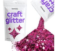 Hemway Craft Glitter Dark Rose Pink 100g Multi Size Glitter