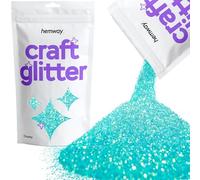 Hemway Craft Glitter Fluorescent UV Neon Blue 100g Chunky Glitter for Crafts, Resin, Cosmetic, Nail, Face, Body, Festival, Tumblers, Art, Candle, Crafting